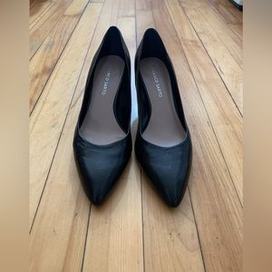 Black Real Leather Heels Franco Sarto Size 9